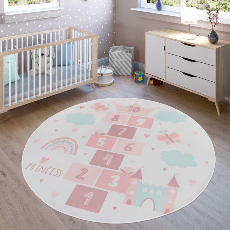 foto del prodotto alfombra de habitacion bebe infantil ni a ni o de juego antideslizante crema 160 cm tondo paco home
