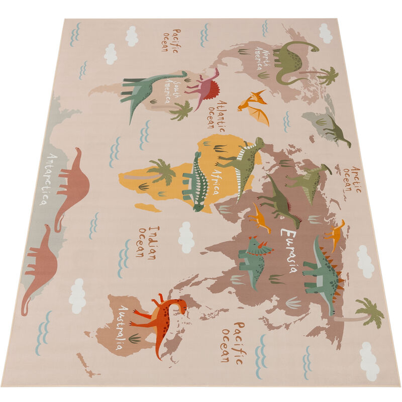 foto del prodotto alfombra de habitacion ni a ni o de juego motivo animal antideslizante beige 80x150 cm paco home