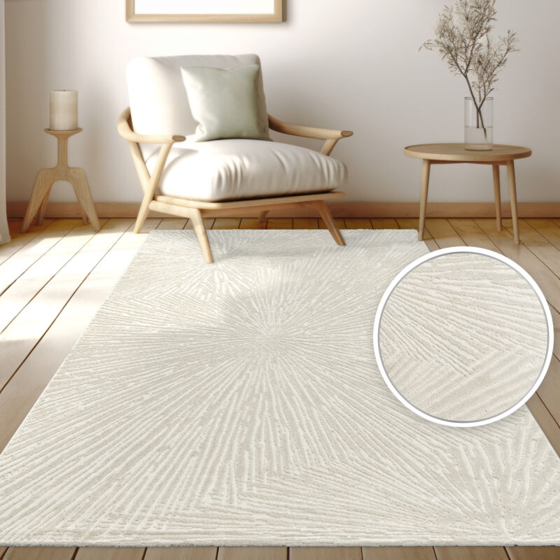 foto del prodotto alfombra de sala, con motivo geométrico abstracto moderno, efecto 3d 120x160 cm - paco home