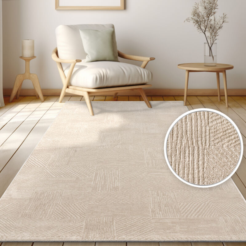 foto del prodotto alfombra de sala, con motivo geom trico abstracto moderno, efecto 3d 80x150 cm paco home