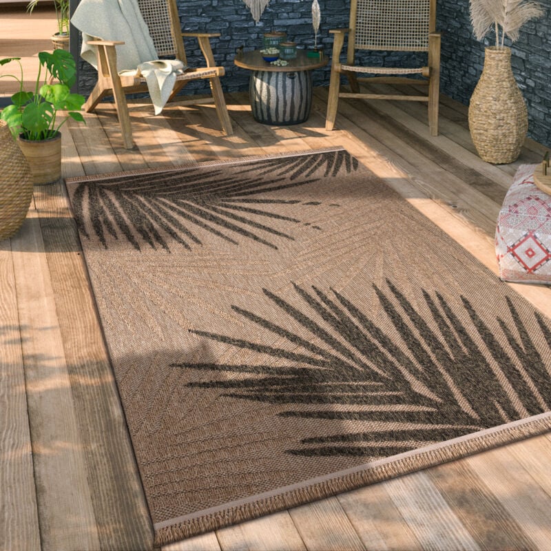foto del prodotto alfombra salon cocina exterior terraza jardin boho floral dibujo geometrico 240x340 cm, beige 2 paco home