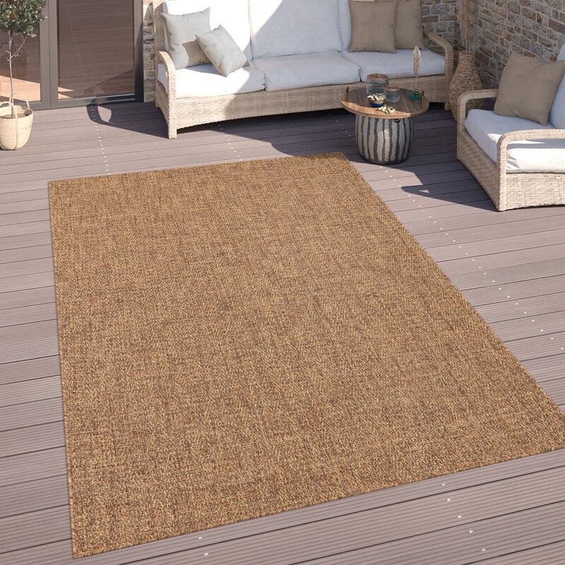 foto del prodotto alfombra salon cocina exterior terraza jardin lisa se puede lavar en la lavadora 80x150 cm, marrone paco home