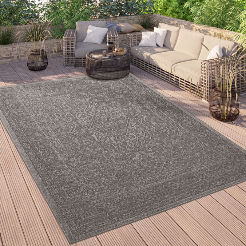 foto del prodotto alfombra salon cocina terraza vintage oriental se puede lavar en la lavadora 120x160 cm, antracite 2 paco home