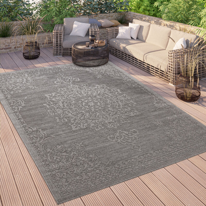 foto del prodotto alfombra salon cocina terraza vintage oriental se puede lavar en la lavadora antracite, 120x160 cm paco home