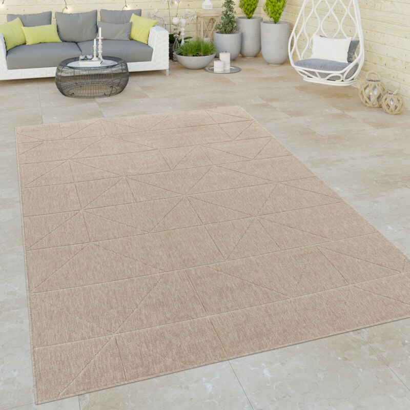 foto del prodotto alfombra salon de habitacion cocina terraza jardin abstract dibujo geo beige 160x230 cm paco home