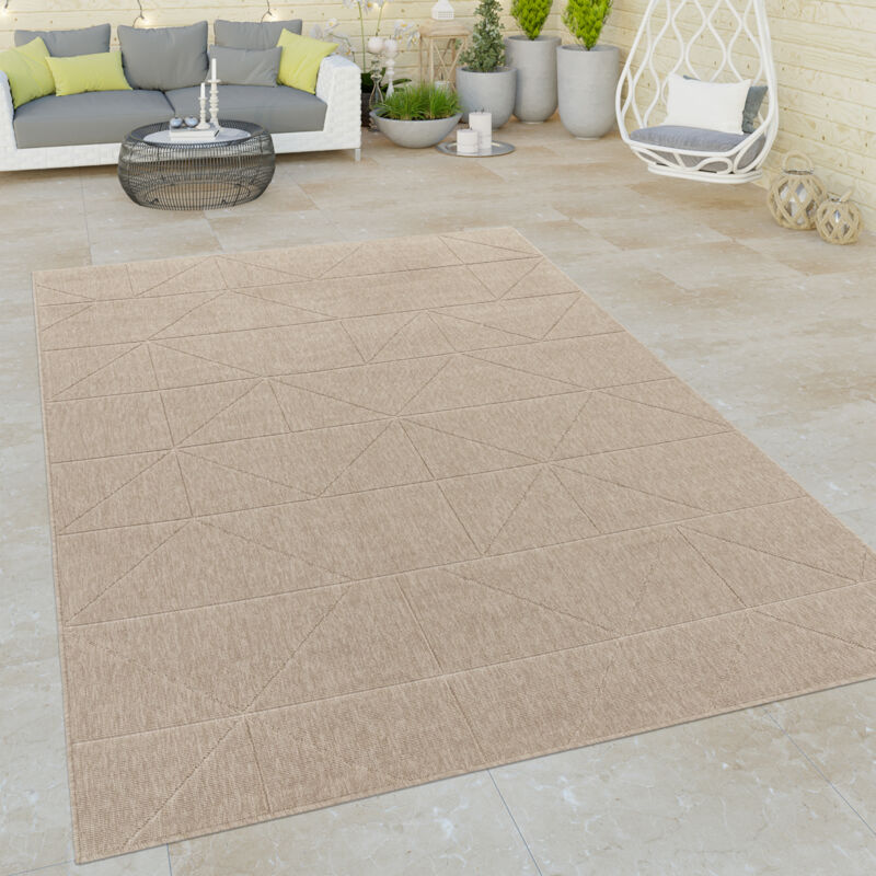 foto del prodotto alfombra salon de habitacion cocina terraza jardin abstract dibujo geo beige 200x290 cm paco home