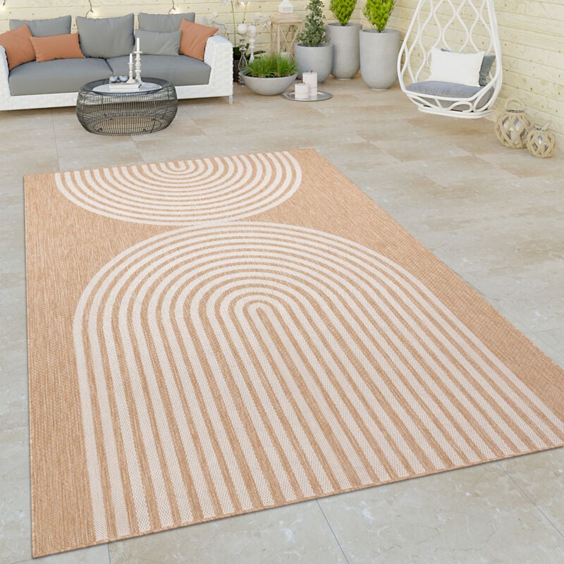foto del prodotto alfombra salon de habitacion exterior terraza boho geometrico etnica beige 200x280 cm paco home