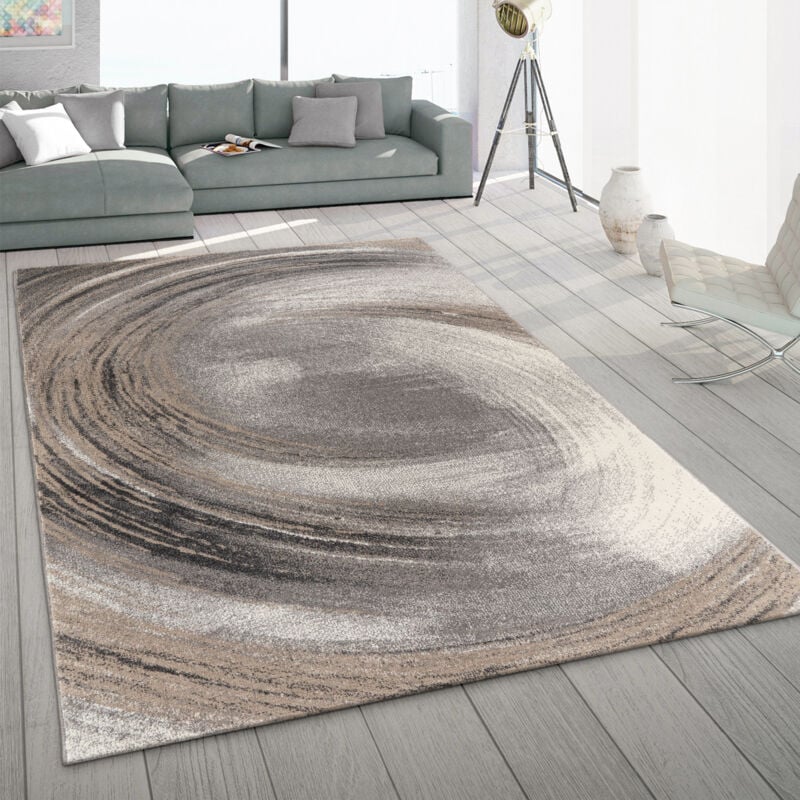 foto del prodotto alfombra salon de habitacion pelo corto abstract vintage dibujo geometrico gris 60x100 cm paco home