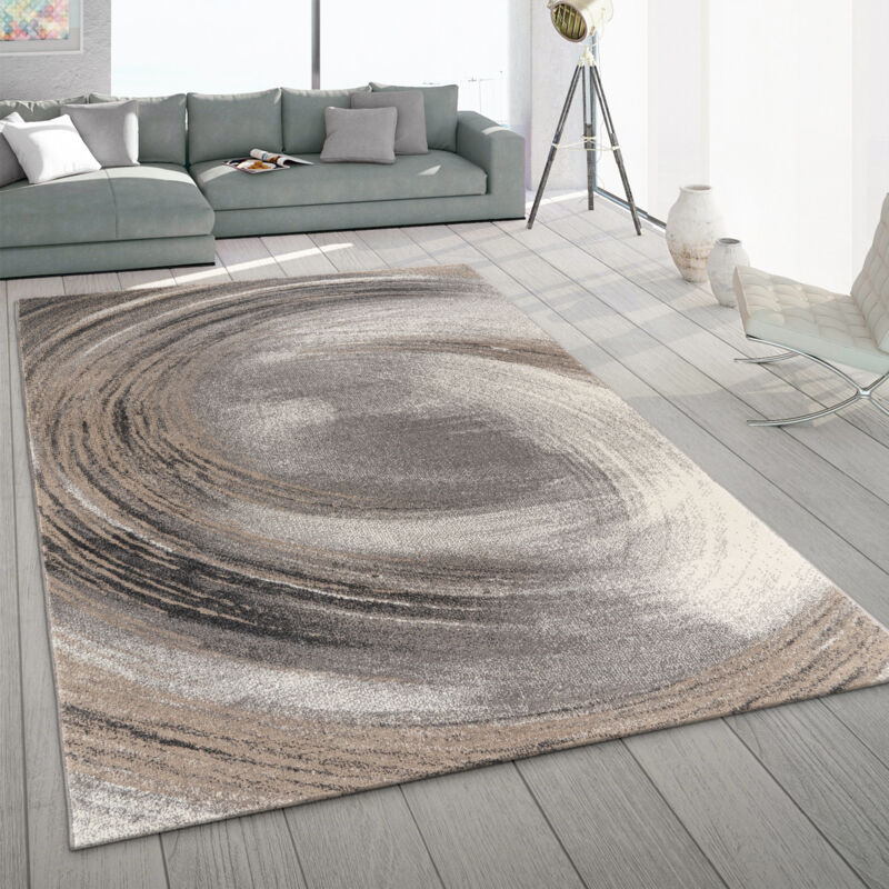 foto del prodotto alfombra salon de habitacion pelo corto abstract vintage dibujo geometrico gris 80x150 cm paco home
