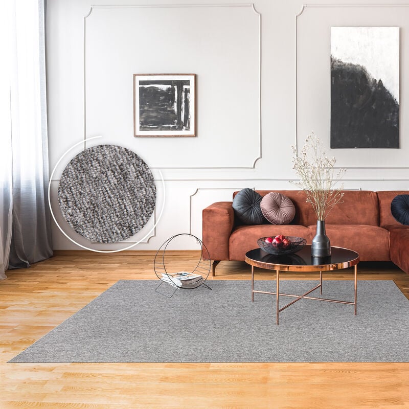 foto del prodotto alfombra salon de habitacion pelo corto lisa se puede lavar en la lavadora 80x150 cm, grigio paco home