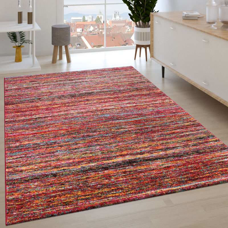 foto del prodotto alfombra salon de habitacion pelo corto motivo etnica dibujo geometrico rombo 200x290 cm, multicolore paco home
