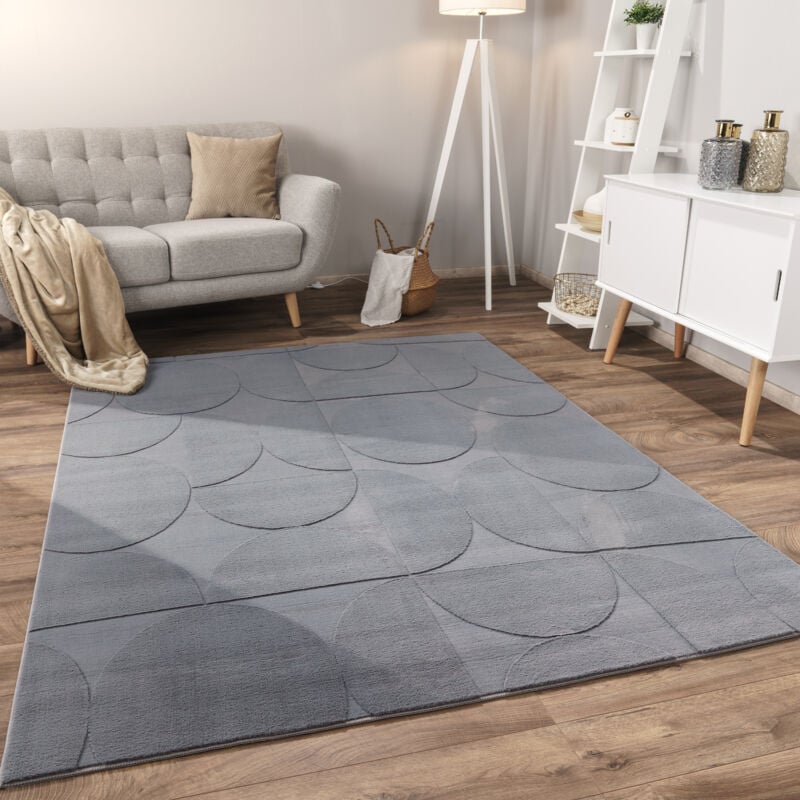 foto del prodotto alfombra salon de habitacion pelo corto motivo nordica boho dibujo geometrico 200x280 cm, antracite 6 paco home