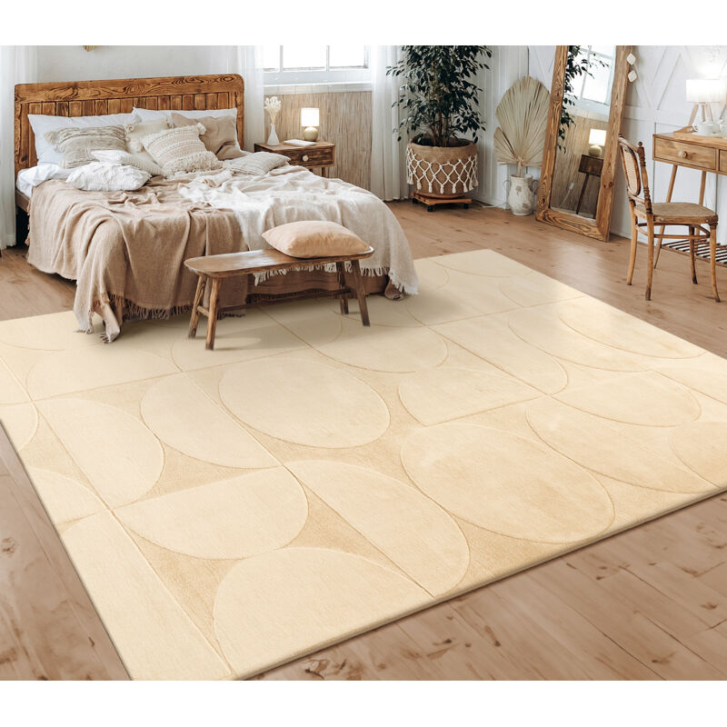 foto del prodotto alfombra salon de habitacion pelo corto motivo nordica boho dibujo geometrico 240x340 cm, beige 6 paco home