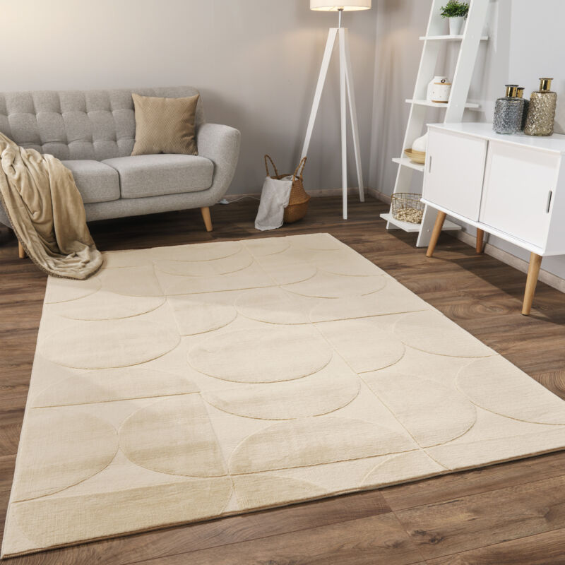 foto del prodotto alfombra salon de habitacion pelo corto motivo nordica boho dibujo geometrico 80x150 cm, beige 6 paco home