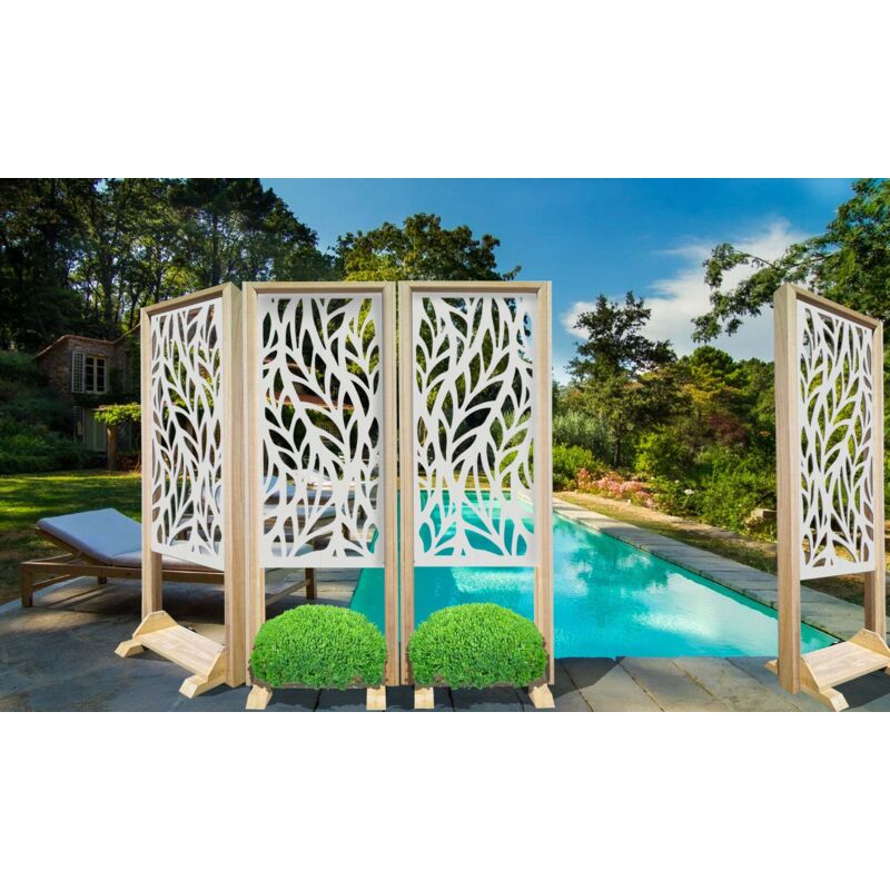 foto del prodotto alga separ paravento modulabile 70x190cm in legno e pvc colore bianco