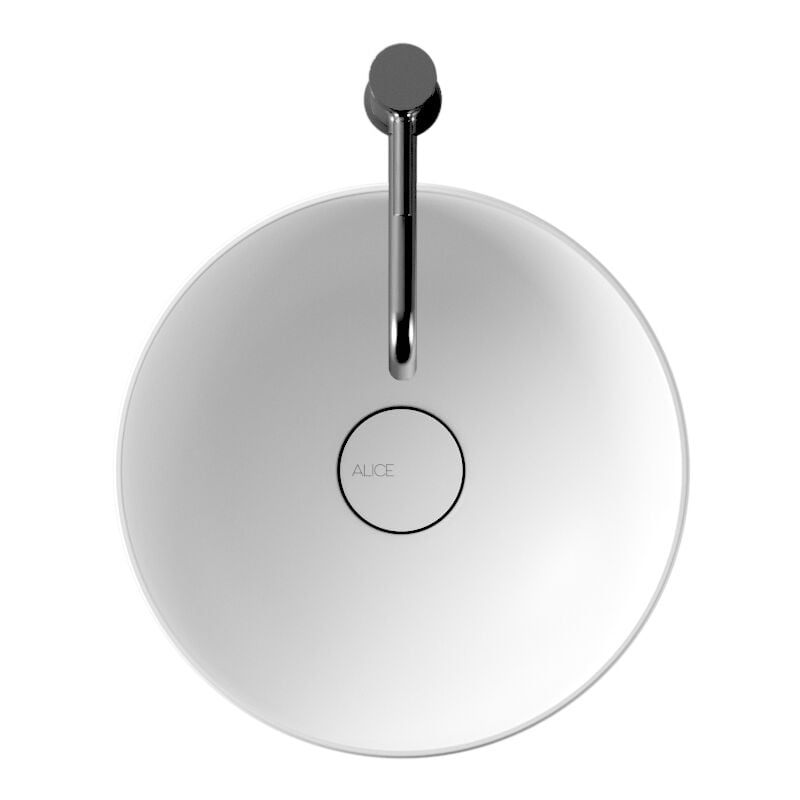 foto del prodotto alice ceramica lavabo form appoggio salvaspazio diam. 37 tondo in ceramica