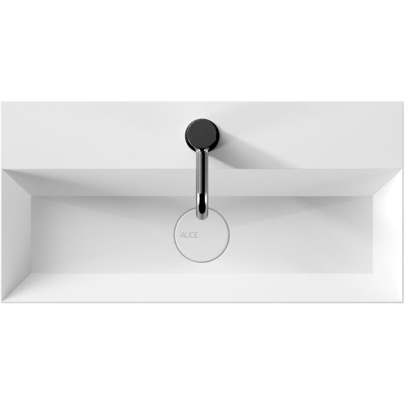 foto del prodotto alice ceramica lavabo spy appoggio sospeso 60x30 rettangolare in ceramica bianco