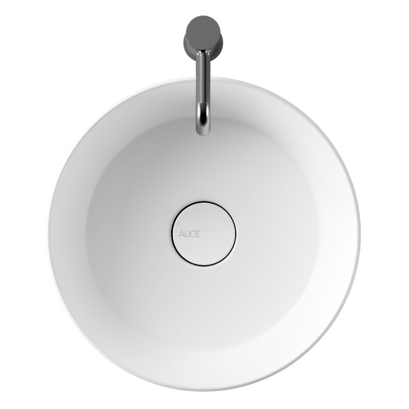 foto del prodotto alice ceramica lavabo spy appoggio sospeso salvaspazio diam. 40 cm tondo in