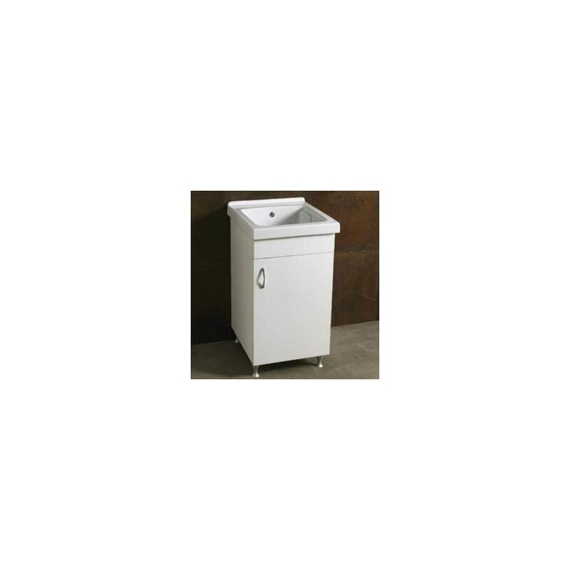 foto del prodotto alice ceramica mobile con lavatoio garda cm. 51x46 ad un anta bianco di ceramica