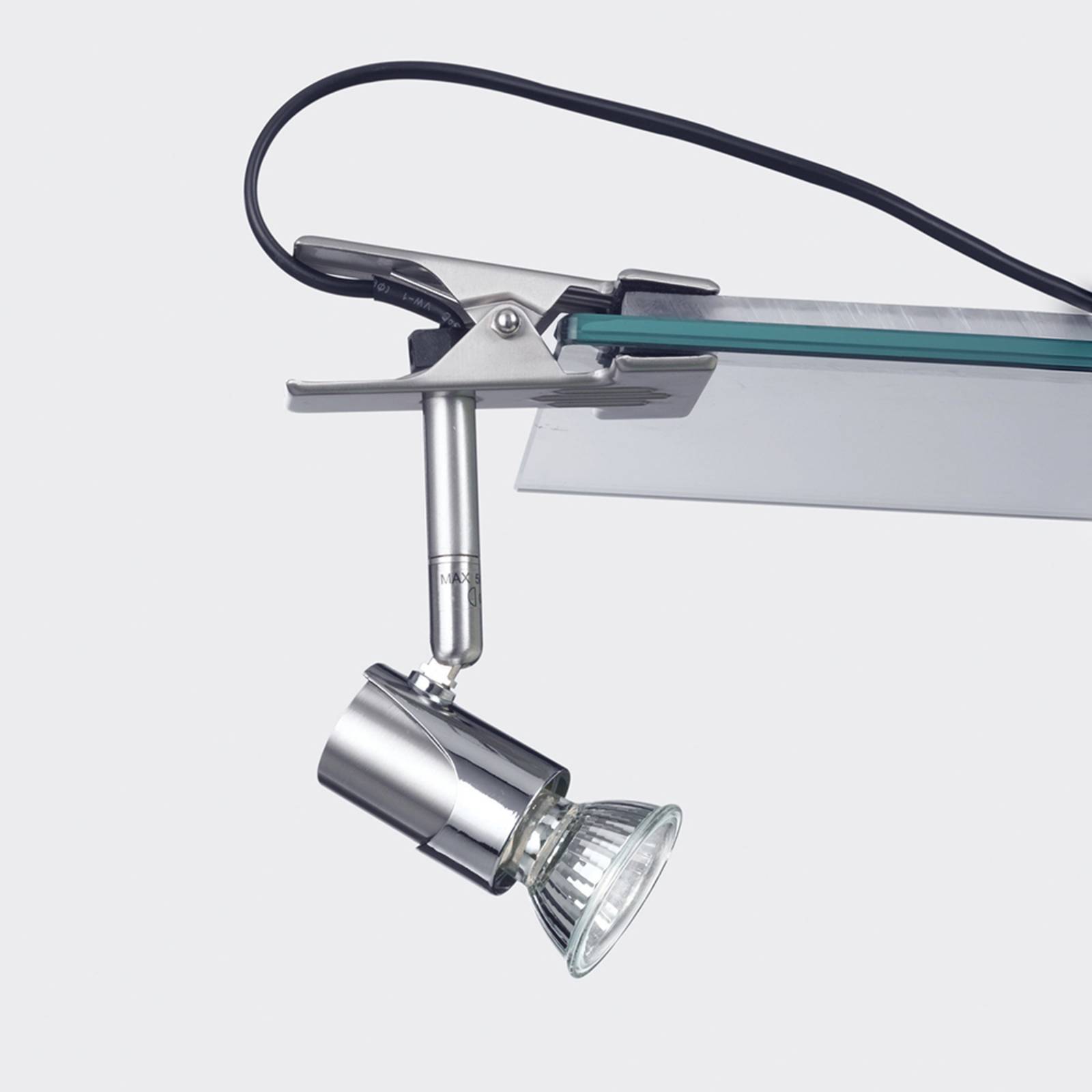 foto del prodotto alice spot 1 luce nichel satinato con pinza s l attacco gu10