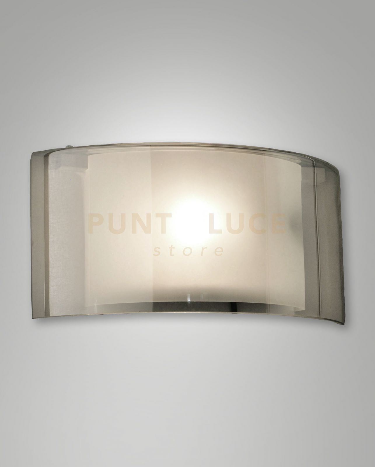 foto del prodotto alide applique fume' in vetro 1 luce attacco e27 ip20