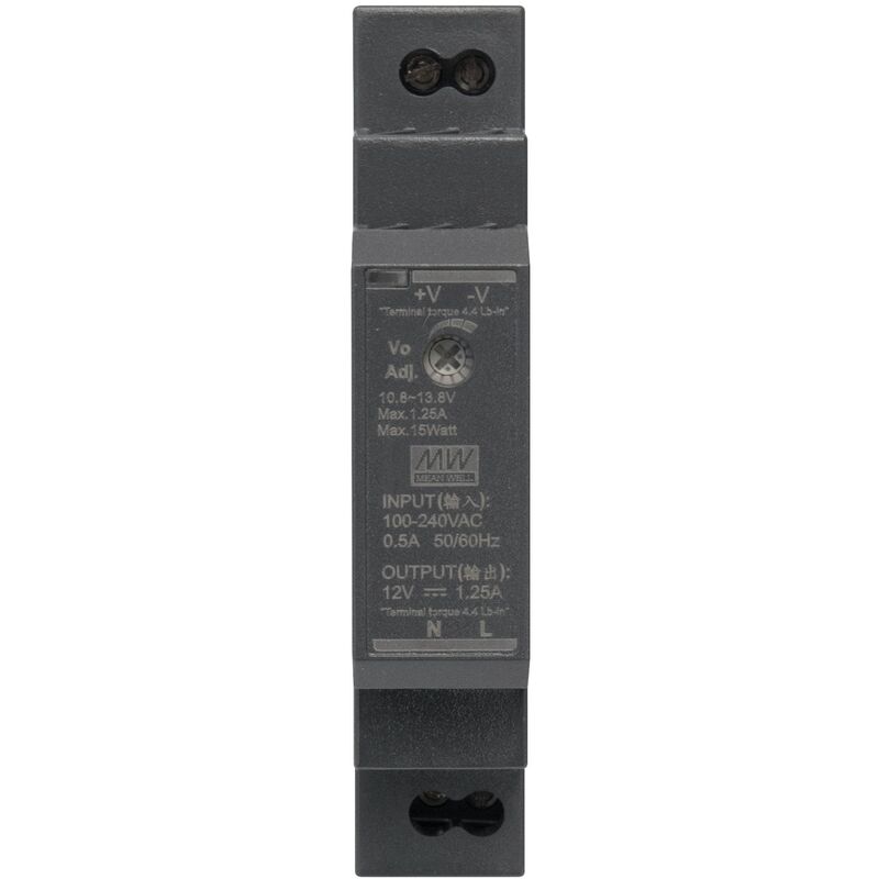 foto del prodotto alimentatore 100 250vac con uscita 12vdc 1 modulo din vimar 01831.1