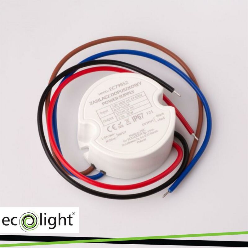 foto del prodotto alimentatore 12v 30w ip67 2,5a 50x50x22mm