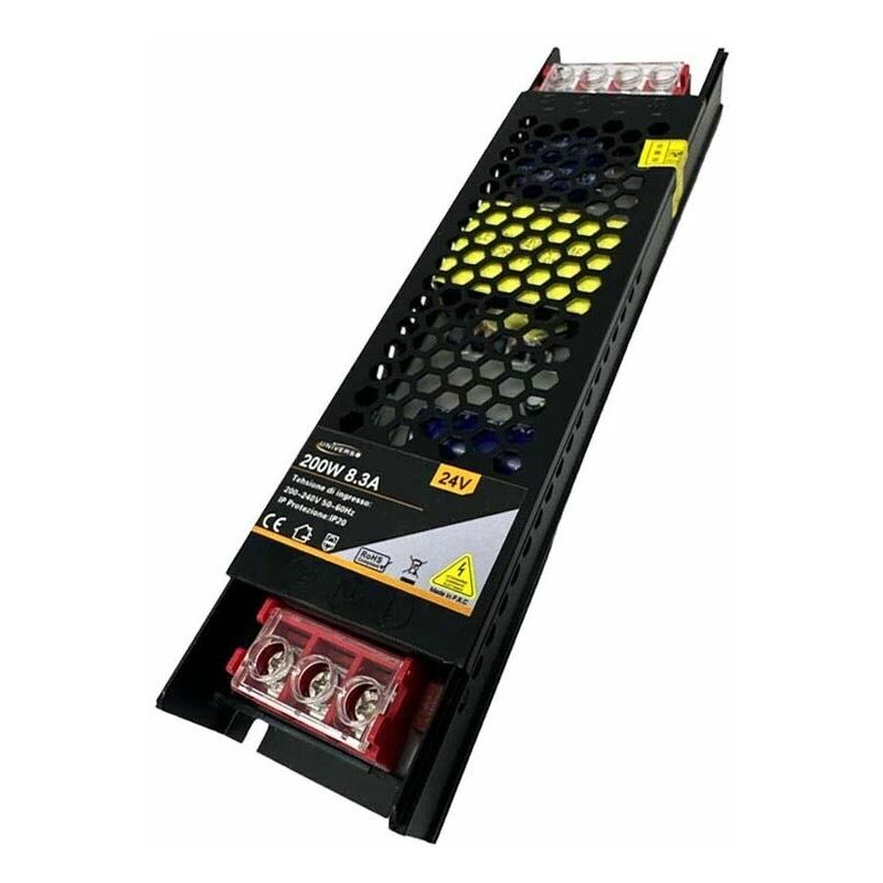 foto del prodotto alimentatore 200 w 24 v trasformatore stabilizzato modello slim switch 8.3a