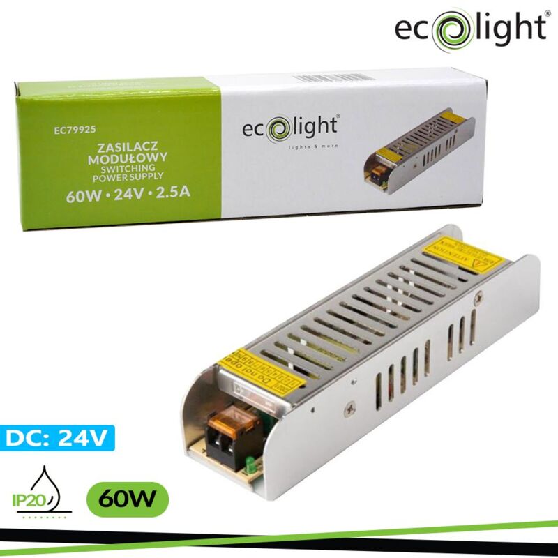foto del prodotto alimentatore 24v 60w 2.5a ip20 160x40x32