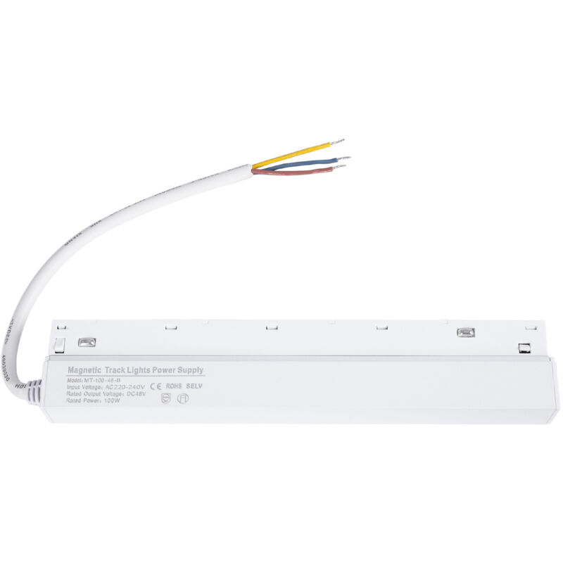 foto del prodotto alimentatore a binario magnetico 48v 100w bianco
