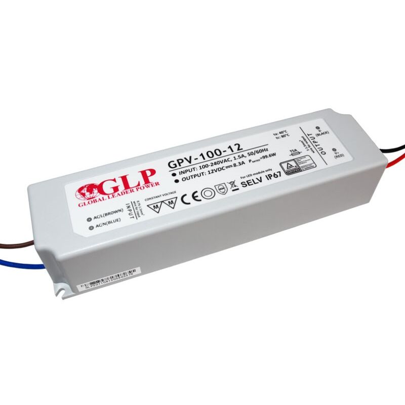 foto del prodotto alimentatore a tenuta stagna 12v dc 100w ip67 glp