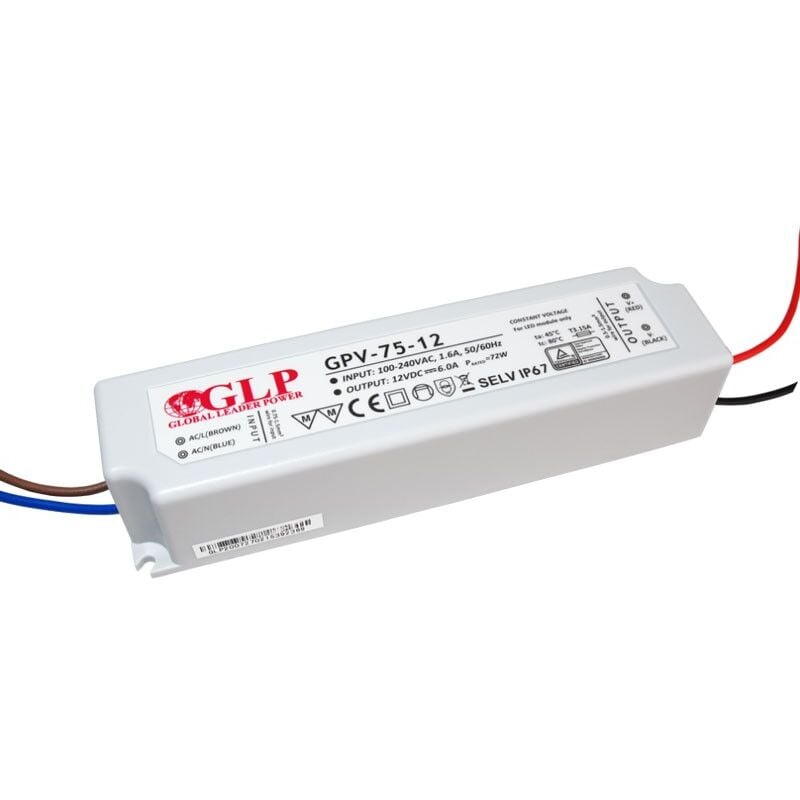 foto del prodotto alimentatore a tenuta stagna 12v dc 75w ip67 glp