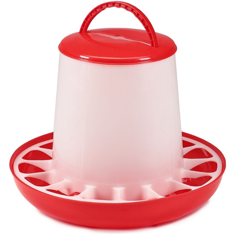 foto del prodotto alimentatore automatico di pollame in plastica per bibite invertite a ciotola di alimentazione del distributore di mangime da 6 kg