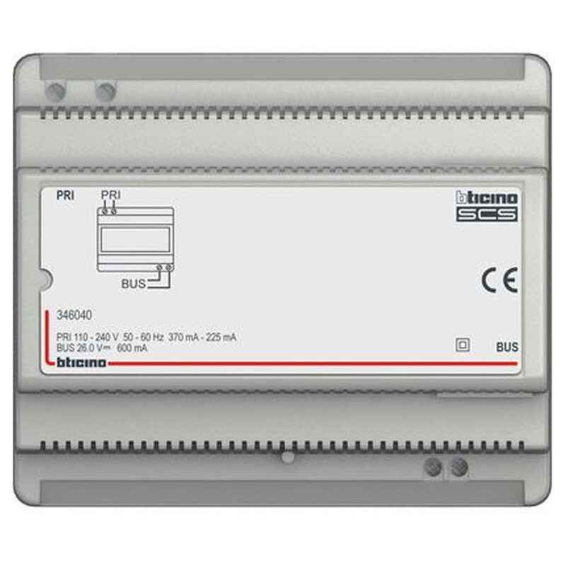 foto del prodotto alimentatore bticino impianti audio 2 fili 6 moduli 110 240vac 346040