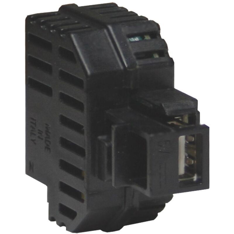 foto del prodotto alimentatore da incasso keystone 1 presa usb-a 2.1a colore nero fanton 82891