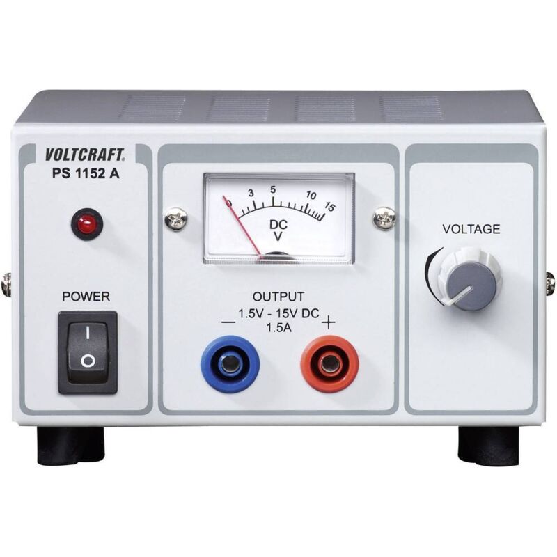 foto del prodotto alimentatore da laboratorio regolabile voltcraft ps 1152 a 1.5 15 v dc 1.5 1 a 22.5 w num. uscite 1 x