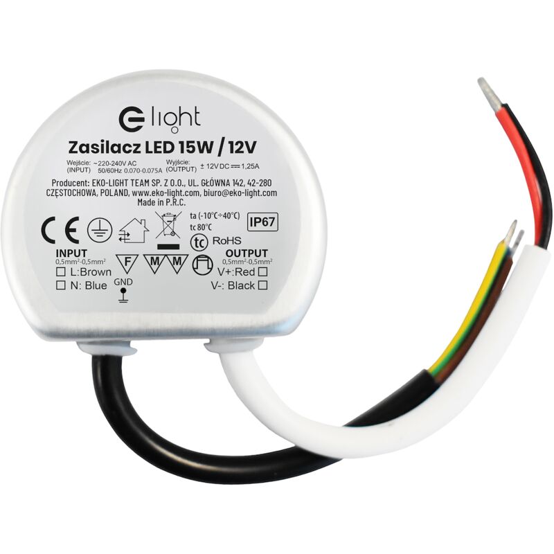 foto del prodotto alimentatore da montaggio 15w ip65