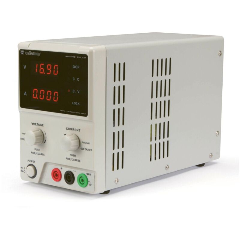 foto del prodotto alimentatore dc lab 0-30 vdc 0-5 a max con doppio display led