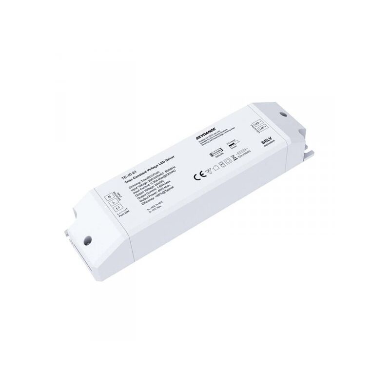 immagine 0 del prodotto alimentatore dimmerabile cv 24v 40w triac pulsante n.o. varialuce su 220v per striscia led 24v te 40 24
