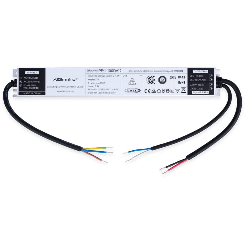 foto del prodotto alimentatore dimmerabile dali dt6 - 12v dc - 8,3a - 100w