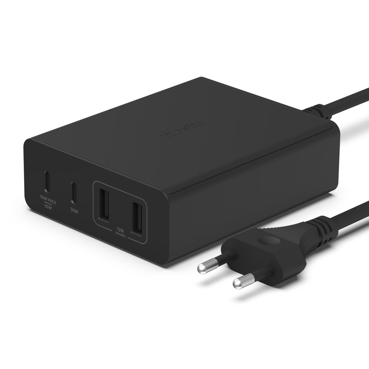 foto del prodotto alimentatore gan 108w 2x usb c 2x usb a nero