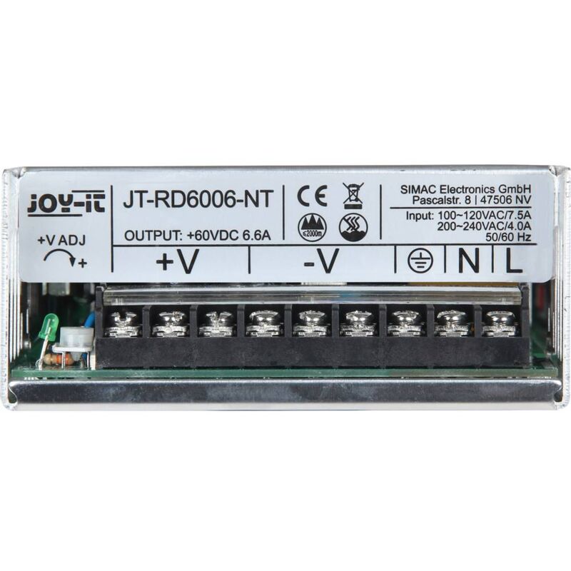 foto del prodotto alimentatore industriale, tensione fissa 60 v dc max. 6.6 a max. 400 w joy it