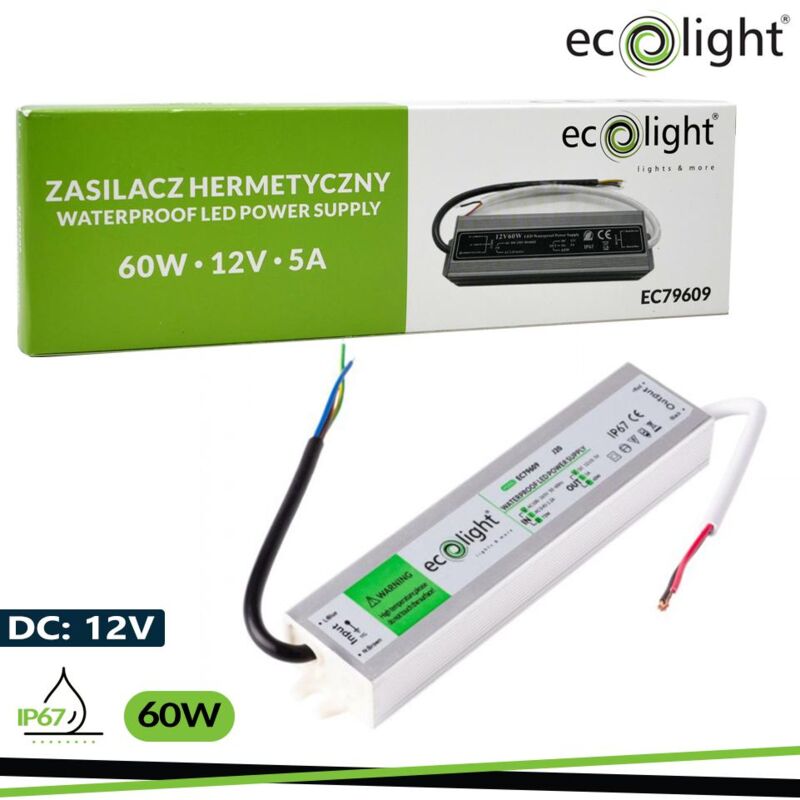 foto del prodotto alimentatore ip67 60w 12v 5a 180x40x22mm