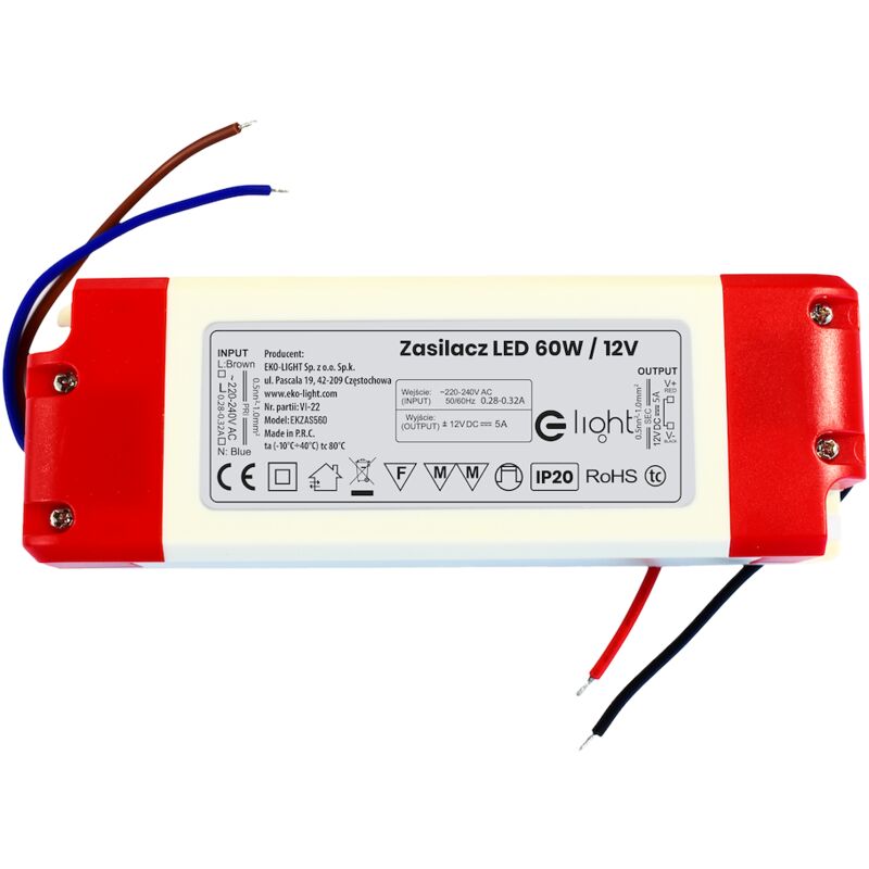 foto del prodotto alimentatore led 60w ip20