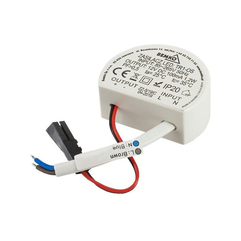 foto del prodotto alimentatore led per scale 1,2w 12vdc 100ma ip20