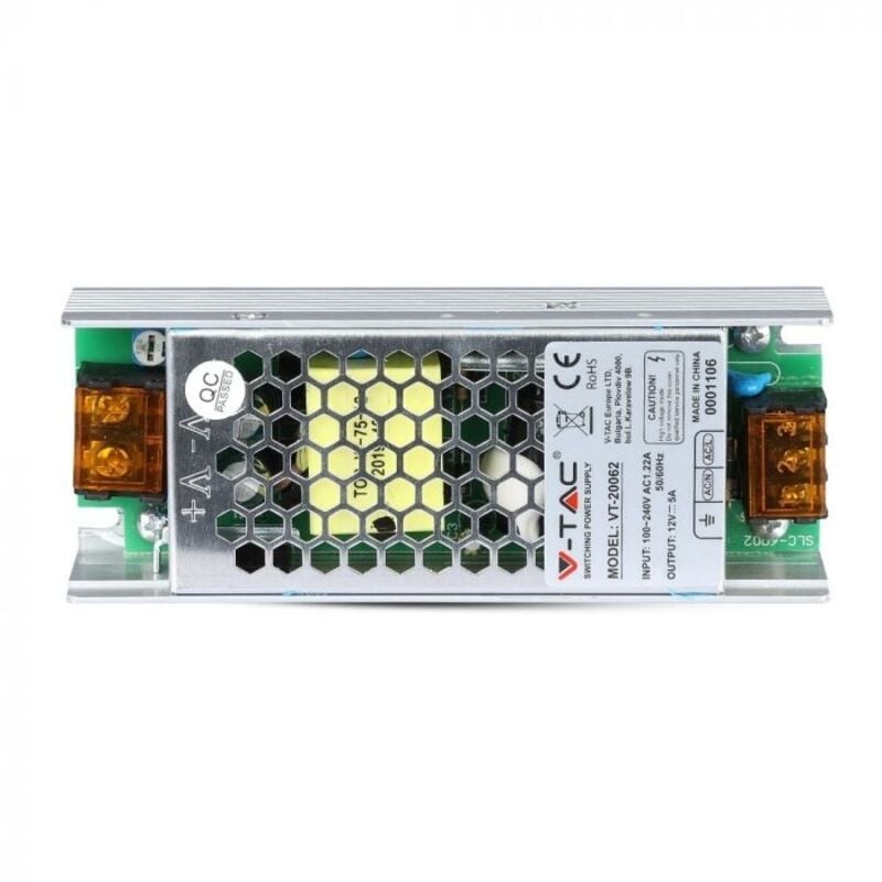 foto del prodotto alimentatore led slim power supply - 60w 12v 5a metal