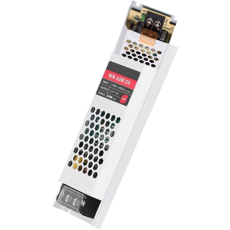 foto del prodotto alimentatore led stabilizzato 60w 5a 12v trasformatore striscia switch slim