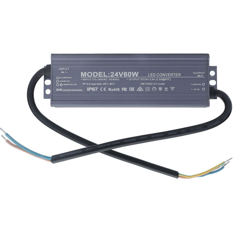 immagine 0 del prodotto alimentatore led trasformatore driver luce ip67 tensione costante impermeabile 60w ac170 265v24v 2,5a eosnow