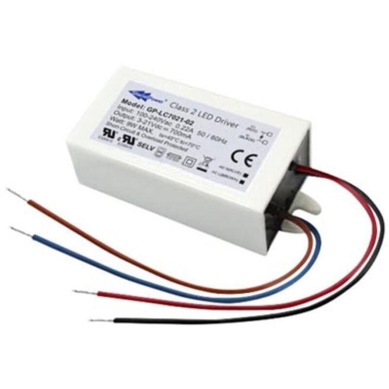 foto del prodotto alimentatore led uscita singola 21 vdc 9 w