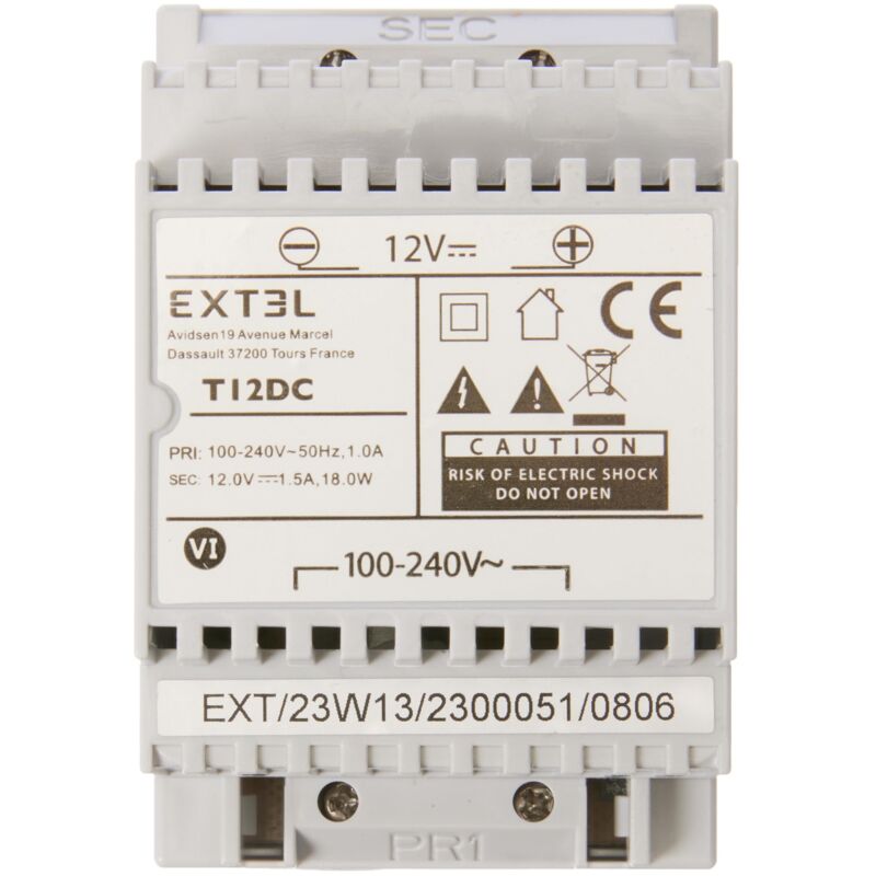 foto del prodotto alimentatore modulare per videotelefoni cablati extel 12v - t12dc - extel - 616012
